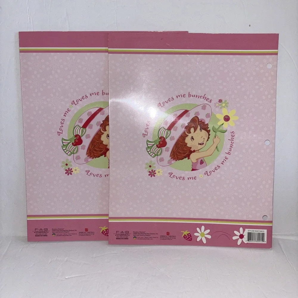Vintage‎ 2006 American Greetings Strawberry Shortcake School Folder Lot Of 2